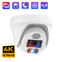 Techage-UHD 4K 8MP 5MP POE IP 카메라 빨간색 파란색 조명 경고 스마트 AI 얼굴 감지 방수 컬러 야간 보안 카메라, 6.2pcs 5MP Camera