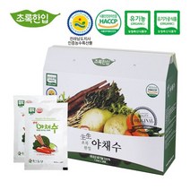 초록한입 생생 유기농 야채수 110mlx30포 국내산 당근 무청 우엉 표고버섯 야채즙 HACCP인증 편안한속 깔끔한맛 하루야채, 110mlx30포 3박스, 3개