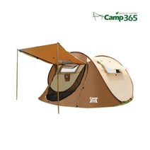 캠프365 2초설치완료 원터치 팝업 텐트 4-5인용 대형 자동텐트 그늘막텐트 캠핑 피크닉 4인용, 베이지, 1세트