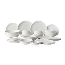 클래식 조약돌 4인 30P 도자기 신혼부부 그릇 공기 홈세트, 그레이&블랙