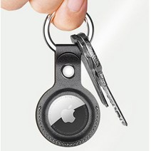 [마트999]가죽 에어태크 애플호환 스마트태그 키링 케이스, 4에어태그키링-블랙