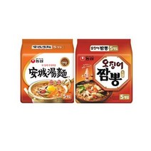 농심 안성탕면(5개입) 1팩 + 오징어짬뽕(5개입) 1팩 / 총 2팩(10봉지), 10개