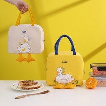 오리 보냉 쿨러 휴대용 차량용 도시락 이유식 런치 백 유치원 어린이집 소풍 도시락 가방, 상세페이지 참조4, 핑크