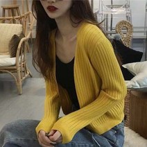빅블루 여자 굵은골지 가디건