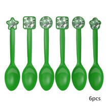 인공 열대 야자수 잎 하와이 파티 여름 정글 웨딩 생일 홈 테이블, 26 6pcs plastic spoons