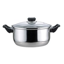 칼리너리엣지 블랙 핸들 더치 오븐 양수냄비, 3.8L, Stainless Steel
