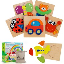 토이어Z 나무퍼즐 교육 몬테소리 유아용 장난감 3 4pcs