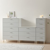 선경가구 르비아 800/600/400 3단 5단 6단 7단 서랍장 틈새 서랍장 모음, 7단400틈새서랍장, 화이트+그레이