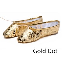 발레토슈즈 성인 취미빛나는 부드러운 밑창 발레 댄스 슬리퍼 여아용 슈즈 숙녀 발레리나 여성 체조, 15 40, 03 Gold Dot