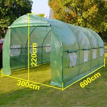 3m 6m 조립식 미니 소형 옥상 베란다 다육이 식물 그린 비닐 하우스 자재 설치 온실, 2x2.15x2.2m 양문 반투명