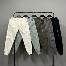 맨스토리 [M-3XL]남자 지퍼 멀티포켓 카고조거 밴딩팬츠