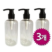 대형 250ml 펌프형 화장품 공병 플라스틱 용기 3개 빈병 제작 만들기 소품