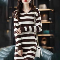 요모조모 2238 브이넥 스트라이프 원피스