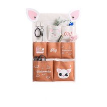[천삼백케이] [피에이치 원] PH 동물 캐릭터 벽걸이 수납 월포켓 7포켓, 7포켓 레빗 민트