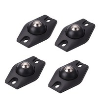 4PCS 스테인레스 스틸 접착 도르래 가구 유니버설 휠 스토리지 박스 롤러 캐스터 캐비닛 쓰레기 360 °, CHINA, Black