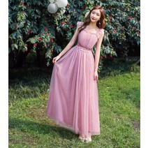 들러리 하객 브라이덜샤워 드레스 봄여름 롱 미디엄 롱 날씬해보이는 -131135