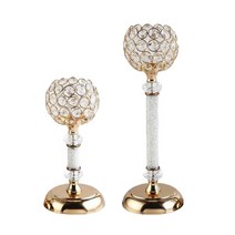 2pcs 우아한 캔들 홀더 웨딩 다이닝 룸 촛대 센터 피스 장식 스탠드 Candelabra Crafts, 소형 대형, 금속