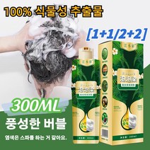 [1+1] 100% 식물성 추출물 흰머리 커버 컬러 버블 염색제 거품 염색약 화이트 헤어 커버링 300ML, 커피색*2+2