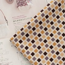 원단 20수 패브릭 면원단 벽돌 패턴 2색, 브라운
