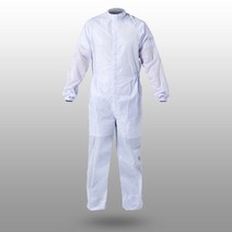 LK Labkorea제품 원피스형 방진복 클린룸 크린룸 Cleanroom Ware 기본 Strip 원단 앞지퍼형 백색, 3X-large  1/EA