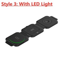 마그네틱 무선 기 기본 고속 독 스테이션 호환아이폰 14 13 12 프로 맥스 에어팟 iWaTch 8 7 15W 3 in 1, Style 3 black