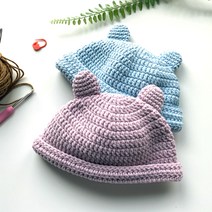 아기곰 신생아 뜨개 모자 DIY 키트 패키지, 736머스터드, 1개