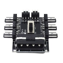 네트워크 허브 공유기 2Pcs 1 To 8 Way Splitter Cooler Cooling Fan Hub 3Pin 12V Speed Governor PC Comp, 01 주황색