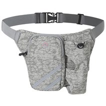 물병 홀더가 있는 러닝 웨이스트 팩 수화 벨트 피트니스 여행 하이킹을 위한 헤드폰 구멍이 있는 러닝 백, 31x18x5cm, 나일론, 회색