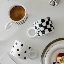 블라제스 스플래쉬 잉크 세라믹 머그컵 커피잔, 물발울도트, 1개