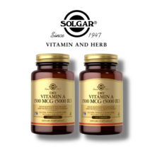 솔가 Solgar Dry Vitamin A 1500 mcg (5000 IU) 드라이 비타민 100정 2개, 100캡슐, 1500mg