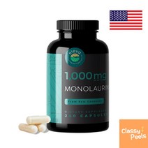 모노라우린 글리세롤 1000mg 라우르산 생 코코넛추출물 비건 캡슐 240정 대용량, 기본