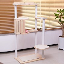 더따슴 DIY원목 캣타워 콘도형 크림, 1개