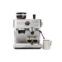 Calphalon Temp iQ 에스프레소 머신 그라인더 이중 열 블록 및 우유 거품기 가정용 머신 스테인리스 스틸, SS Espresso Machine with Burmi