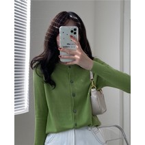 얇은 가디건 라운드 넥 여자, 하나의 크기는 모두 맞는 회색