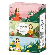 한예지 캐릭터 천연펄프 미용티슈 200매 3입 1팩, 단품