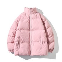 Streetwear 특대 스탠드 칼라 따뜻한 여성 겨울 재킷 단색 파카 패션 캐주얼 겨울 코트 여성용
