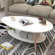 모닝라이트 타원형 거실테이블 좌식 소파 원형 티테이블, 원목