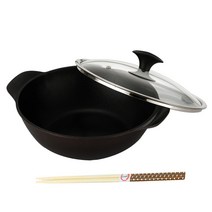 리빙아트 인덕션 IH 통주물 전골 웍팬 + 튀김 젓가락, 32cm, 1개