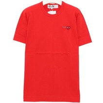 국내배송꼼데가르송22FW P1T226 RED 더블하트 티셔츠