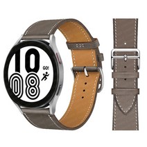 20mm 22mm 가죽 밴드 삼성 호환 갤럭시 시계 4/클래식/5/46mm/42mm/액티브 2/3/화웨이 GT-2-3 프로 팔찌 4 스트랩, gray_Galaxy watch 3 45mm