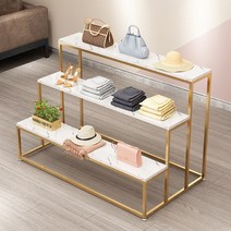 의류 구두 잡화 매장 3단 진열대 선반 전시대 골드 철제 소형, 1개