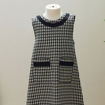 115소폭 울아크릴혼방 모직원단 하운드투스체크 블랙 겨울의류제작