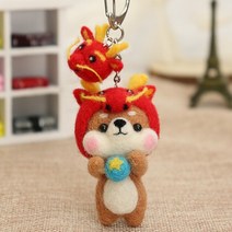 알파카인형 만들기 퀼트미완성 펠트 키트 개 토끼 돼지 원숭이 동물 양모 바늘 자동차 홈 펜던트 여성 가, 06 A0284