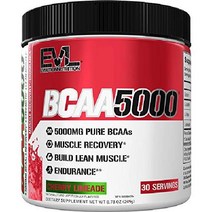 Evlution EVL BCAAs 아미노산 파우더 - BCAA 운동 후 회복 음료 및 자극 프리 전 에너지 드링크 남성용 분지 사슬 보충제 5g 체리 라임에이드, 30인분 (1팩), 30인분 (1팩)