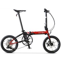 DAHON 접이식 자전거 K3plus 9단 16 인치 디스크 브레이크 kaa693 미니벨로, 블랙 레드