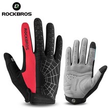 ROCKBROS-사이클링 스폰지 패드 긴 손가락 오토바이 장갑 자전거 산악 터치 스크린 MTB, [04] XL, [04] S109-1BR