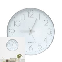 저소음 원형 벽시계 화이트 벽걸이디지털시계 수입벽시계