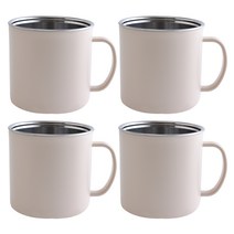 리빙스토리 스텐 머그컵 4p세트 430ml, 아이보리 4p, 4개