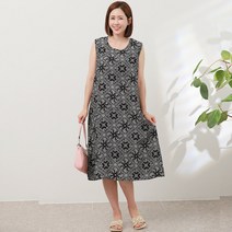 백합사 엄마옷 내추럴 후렌치 민소매 인견 원피스 [SBML-OP2] 쉬폰인견 나시 원피스 중년의류 미시의류