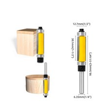 6.35mm 샹크 2 quot3quot 플러시 트림 라우터 비트 나무 템플릿 패턴 비트에 대 한 베어링 나무에 텅스텐 카바 이드 밀링 커터, 1-4x1-2x1-1-2